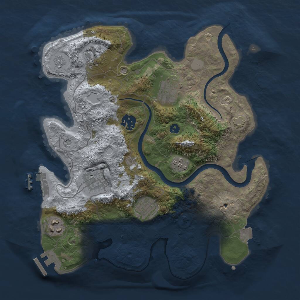 Rust Map: Procedural Map, Size: 3000, Seed: 1844897272, 13 Monuments