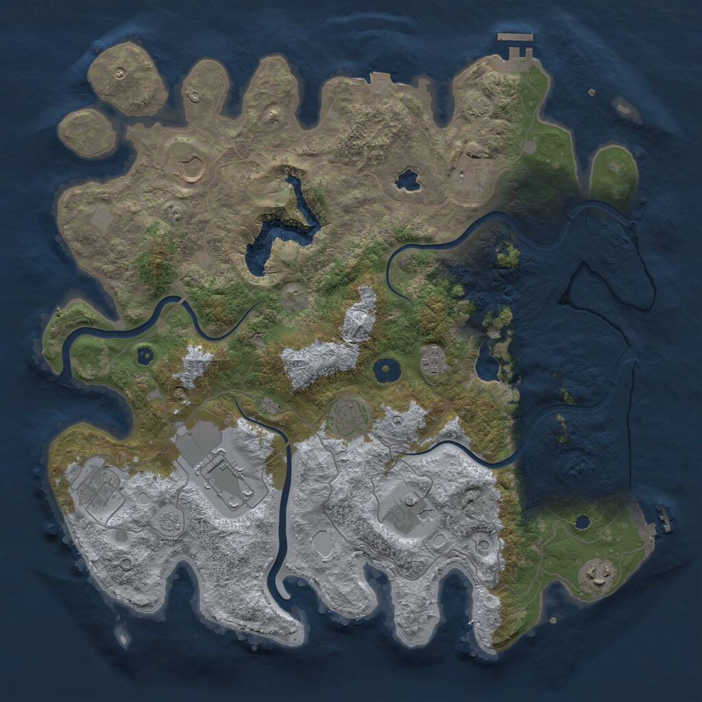 Rust Map: Procedural Map, Size: 4000, Seed: 356546567, 14 Monuments