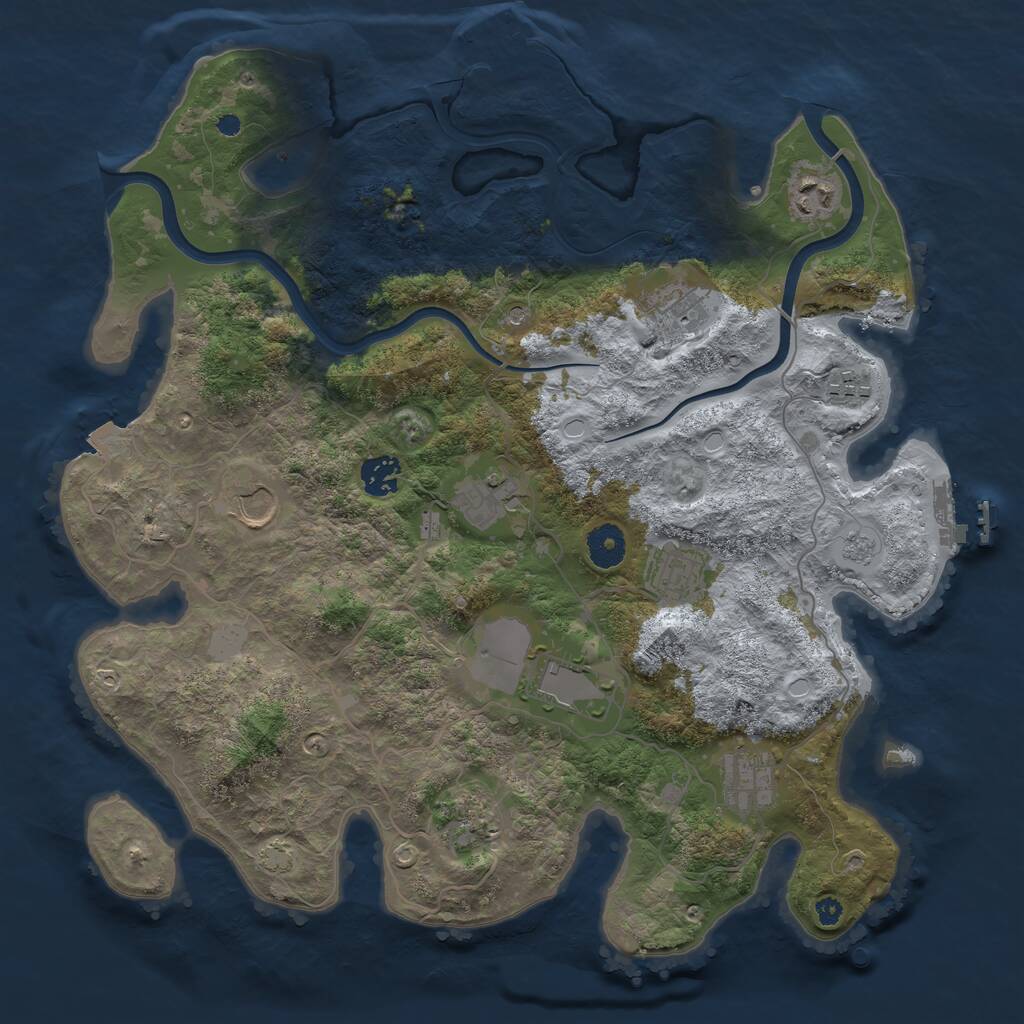 Rust Map: Procedural Map, Size: 3750, Seed: 1585467778, 16 Monuments
