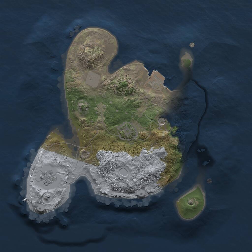 Rust Map: Procedural Map, Size: 2000, Seed: 1138761769, 4 Monuments