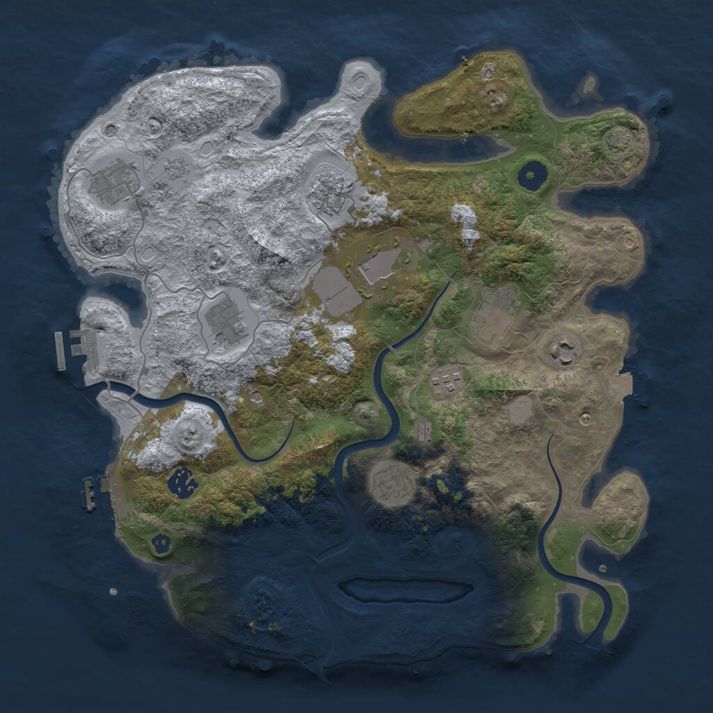 Rust Map: Procedural Map, Size: 3700, Seed: 77743339, 15 Monuments