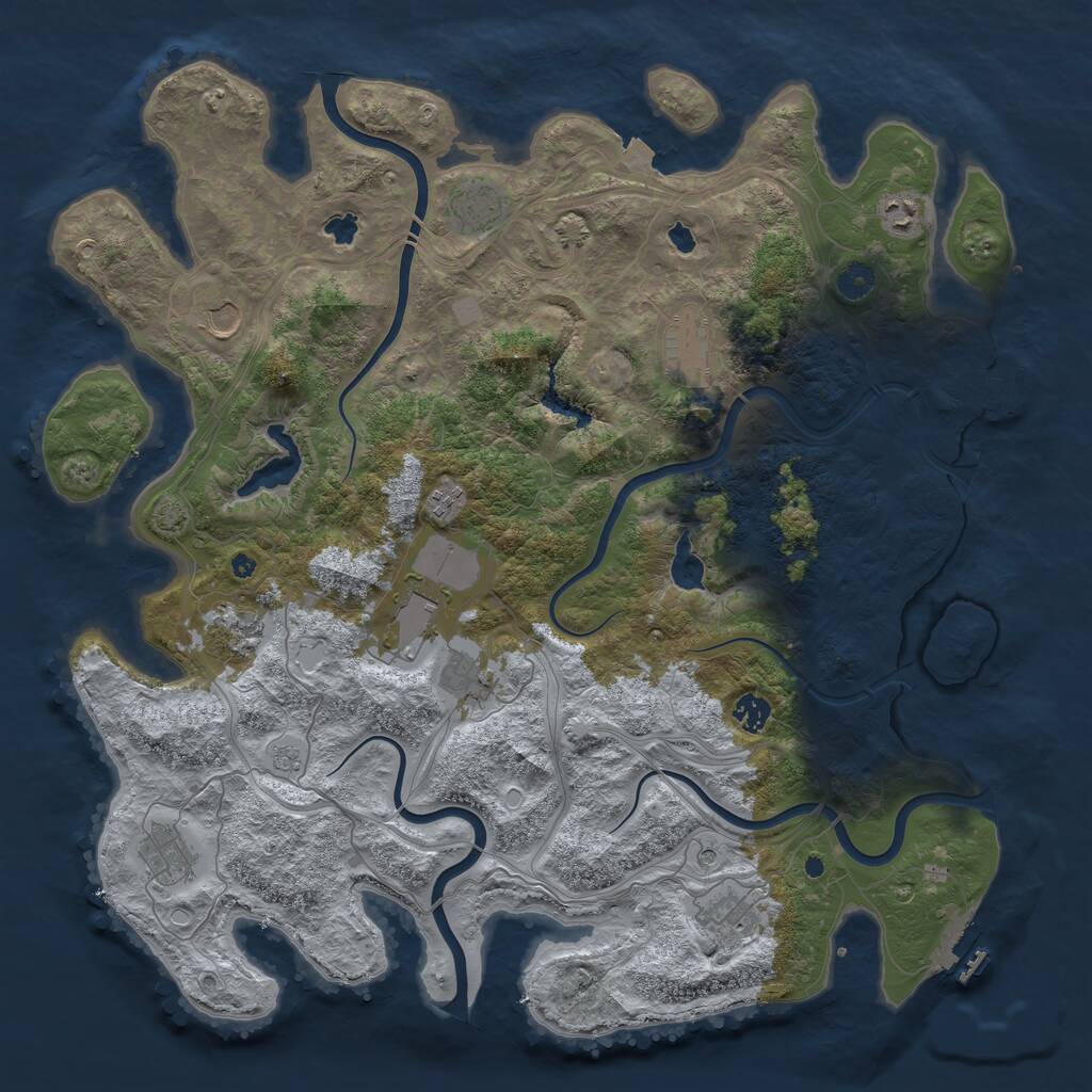 Rust Map: Procedural Map, Size: 4500, Seed: 1773947145, 17 Monuments