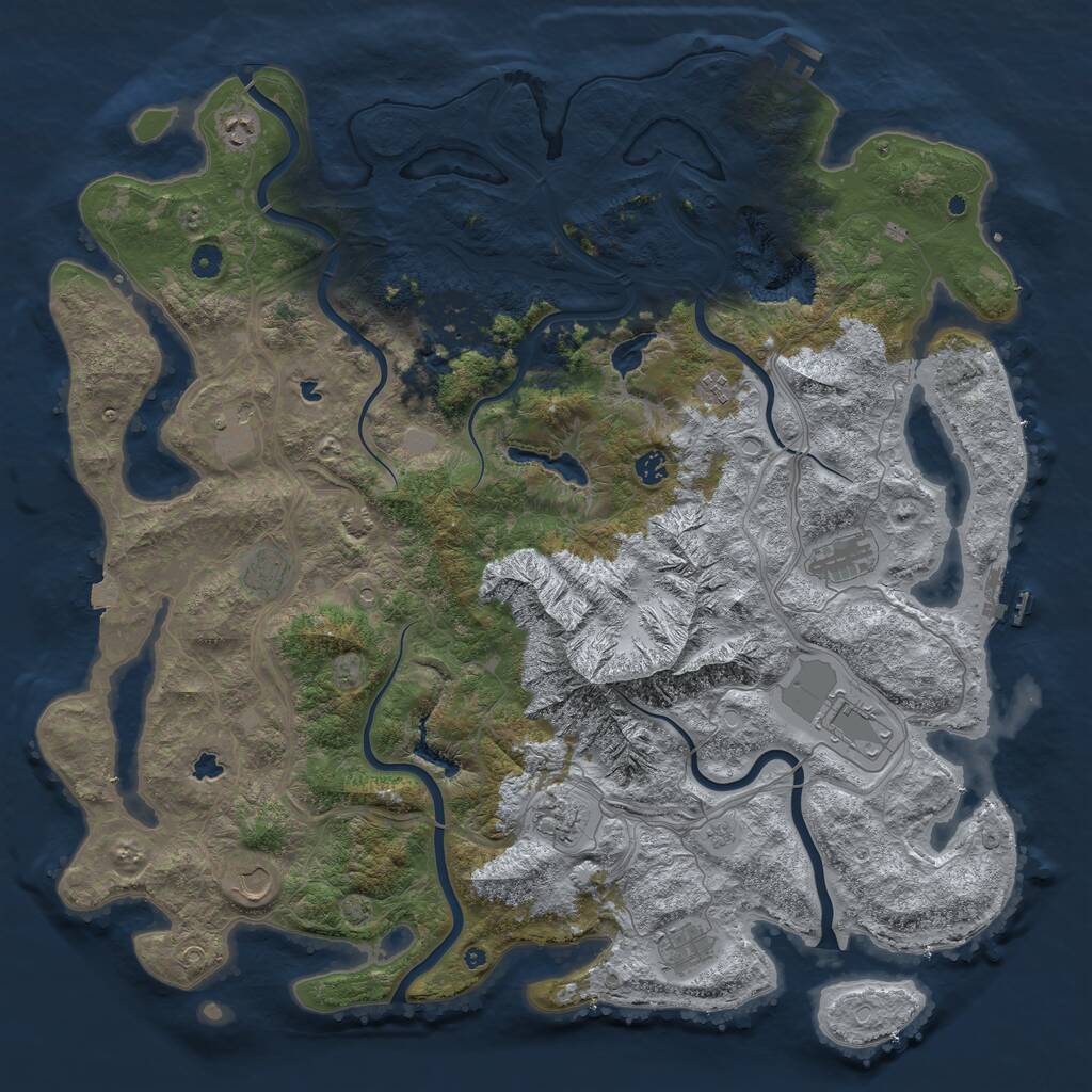 Rust Map: Procedural Map, Size: 5000, Seed: 62925032, 17 Monuments