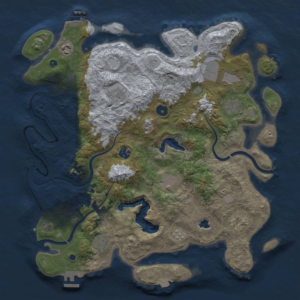 Rust Map: Procedural Map, Size: 4000, Seed: 56718454, 15 Monuments
