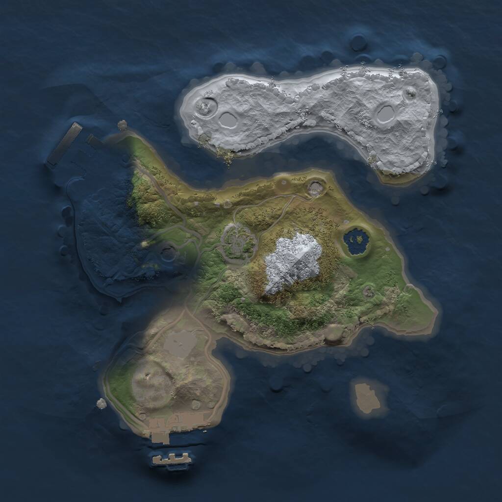 Rust Map: Procedural Map, Size: 2000, Seed: 727122139, 5 Monuments