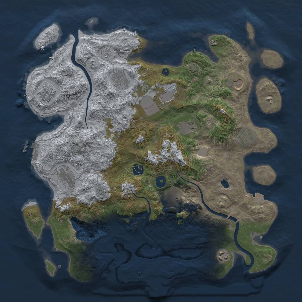 Rust Map: Procedural Map, Size: 4000, Seed: 837241, 17 Monuments