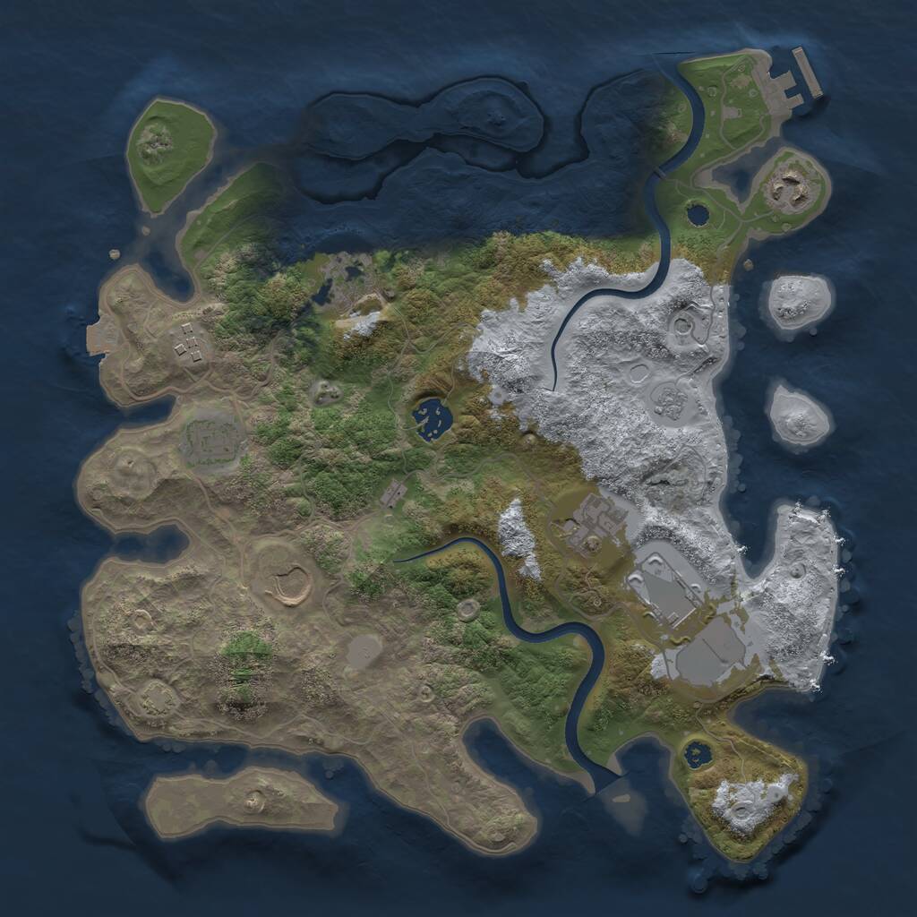 Rust Map: Procedural Map, Size: 3500, Seed: 20260821, 13 Monuments
