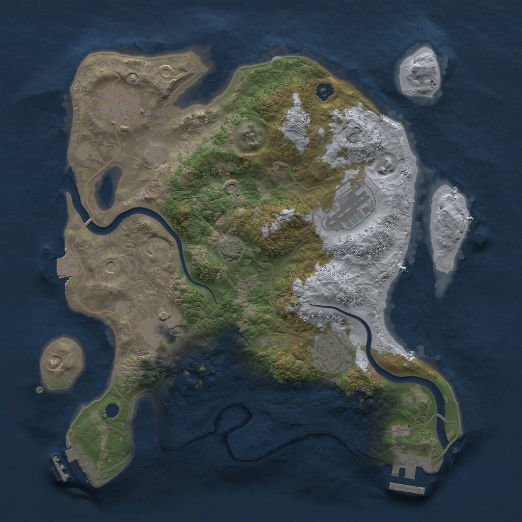 Rust Map: Procedural Map, Size: 3000, Seed: 470818756, 9 Monuments