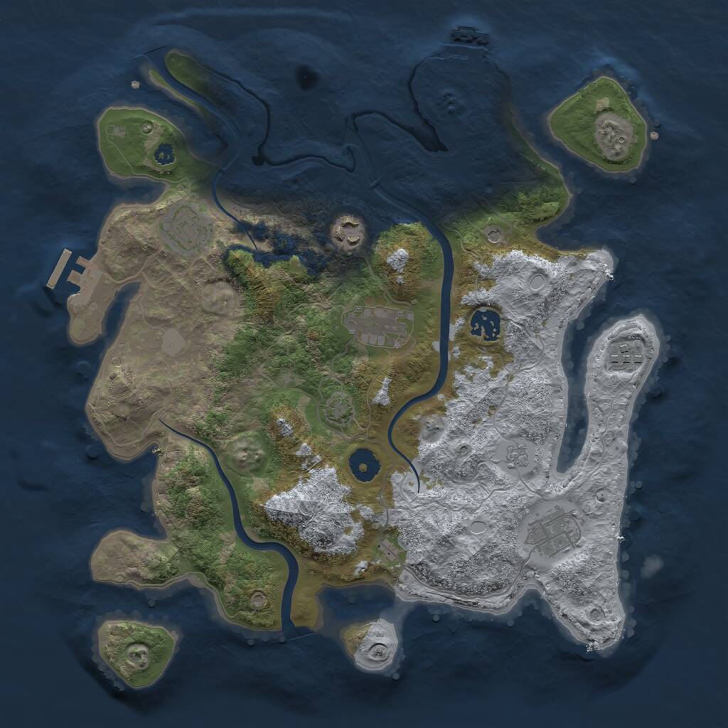 Rust Map: Procedural Map, Size: 3500, Seed: 1787129220, 12 Monuments
