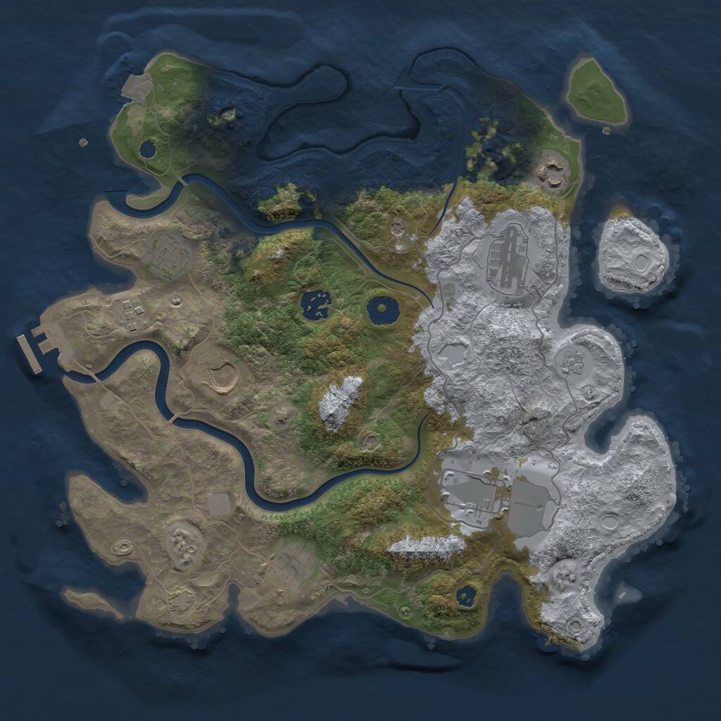 Rust Map: Procedural Map, Size: 3500, Seed: 403440230, 13 Monuments