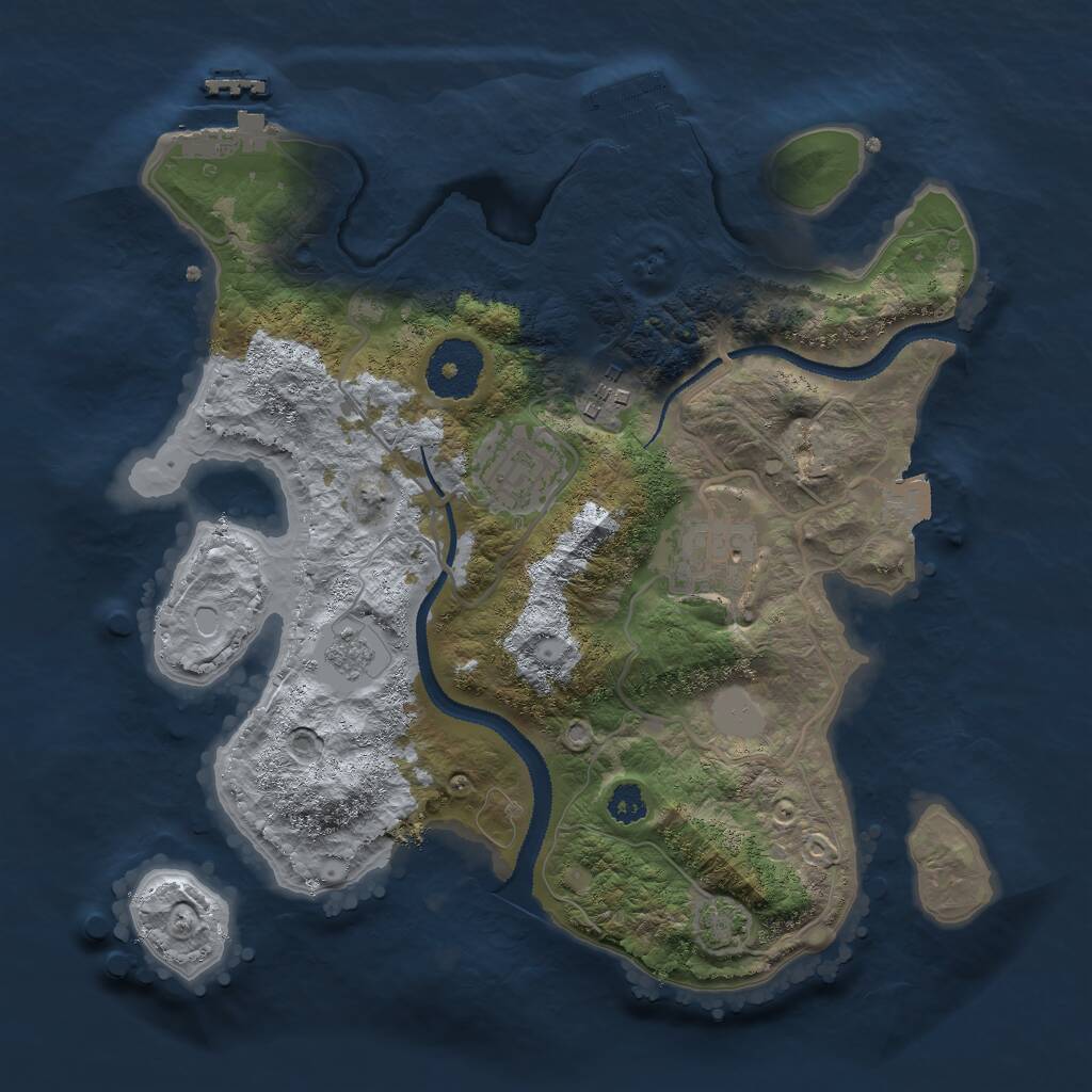 Rust Map: Procedural Map, Size: 2800, Seed: 298246115, 8 Monuments