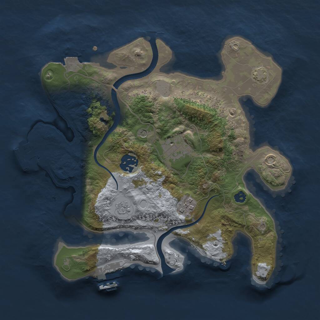 Rust Map: Procedural Map, Size: 2750, Seed: 115075391, 9 Monuments