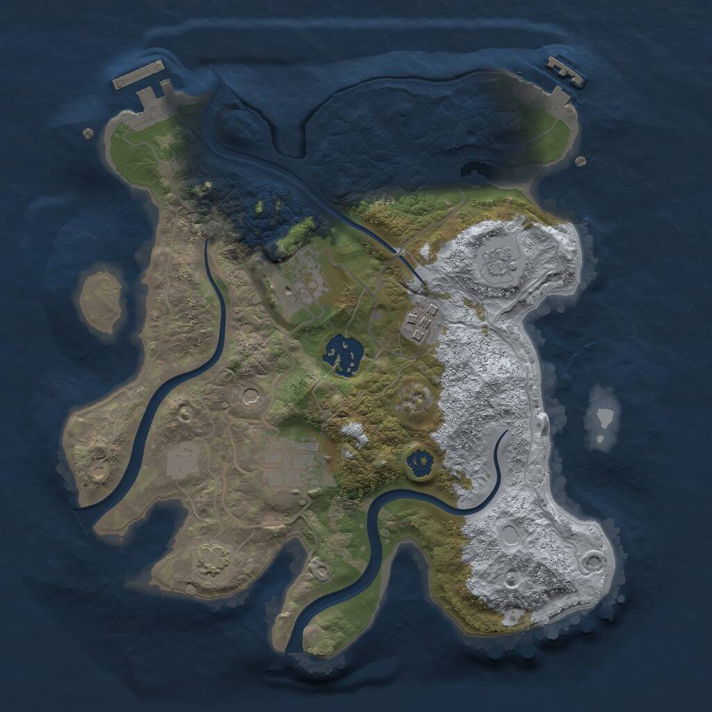 Rust Map: Procedural Map, Size: 2700, Seed: 1787140881, 10 Monuments