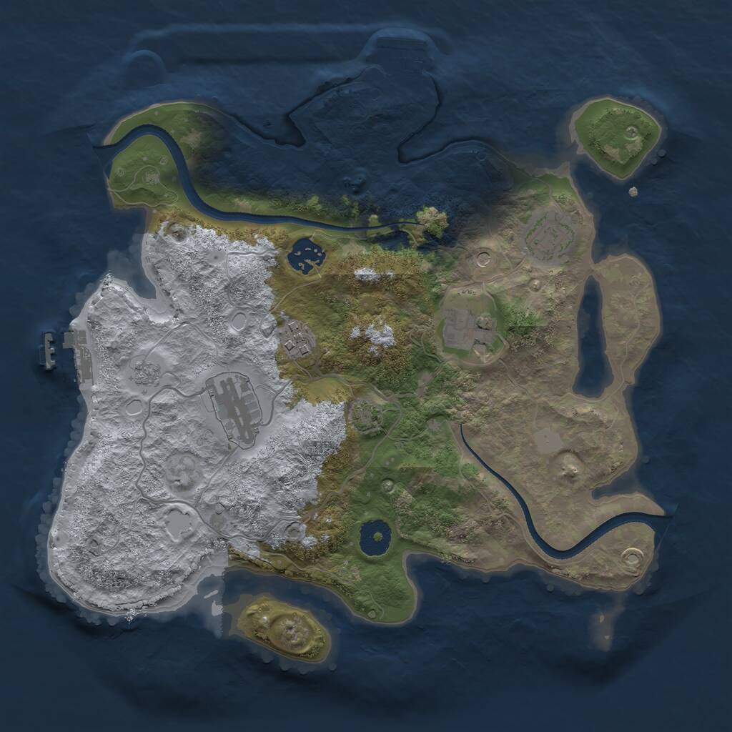 Rust Map: Procedural Map, Size: 3200, Seed: 8071706, 11 Monuments