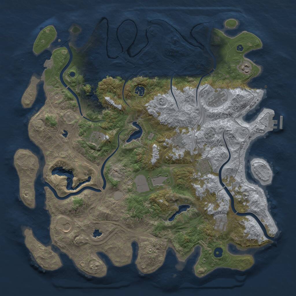 Rust Map: Procedural Map, Size: 4500, Seed: 8546435, 15 Monuments