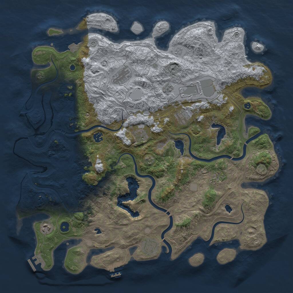 Rust Map: Procedural Map, Size: 4500, Seed: 1790962574, 15 Monuments