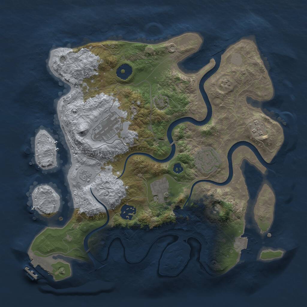 Rust Map: Procedural Map, Size: 3000, Seed: 20260819, 10 Monuments