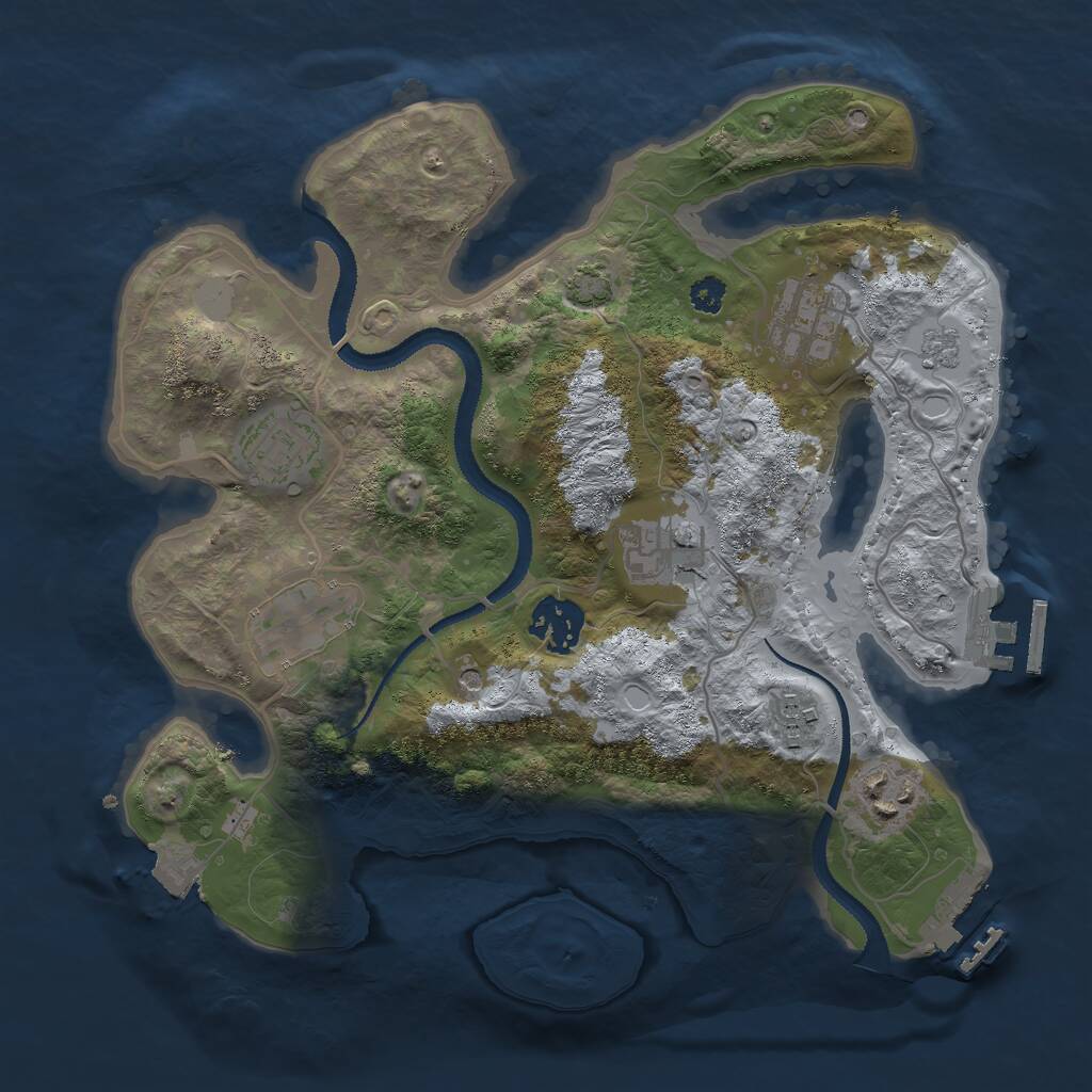 Rust Map: Procedural Map, Size: 3000, Seed: 713077201, 13 Monuments