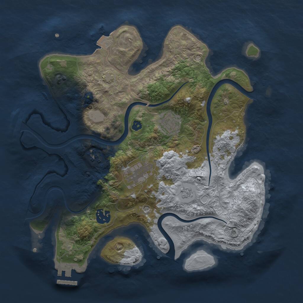 Rust Map: Procedural Map, Size: 3000, Seed: 42351455, 9 Monuments
