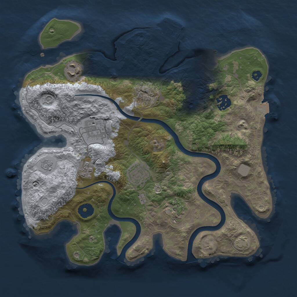 Rust Map: Procedural Map, Size: 3000, Seed: 265104896, 11 Monuments
