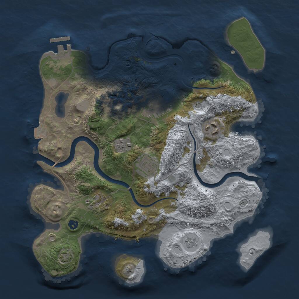 Rust Map: Procedural Map, Size: 3000, Seed: 1188357218, 10 Monuments