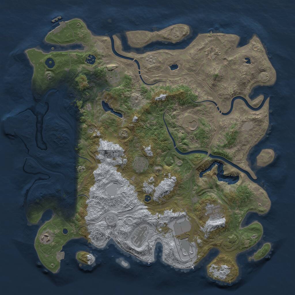 Rust Map: Procedural Map, Size: 4500, Seed: 1615860112, 16 Monuments