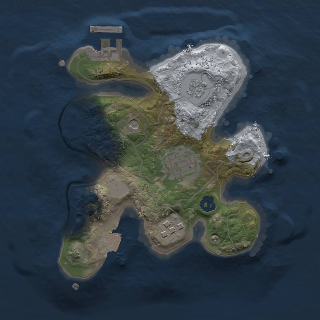 Rust Map: Procedural Map, Size: 2000, Seed: 288603400, 6 Monuments