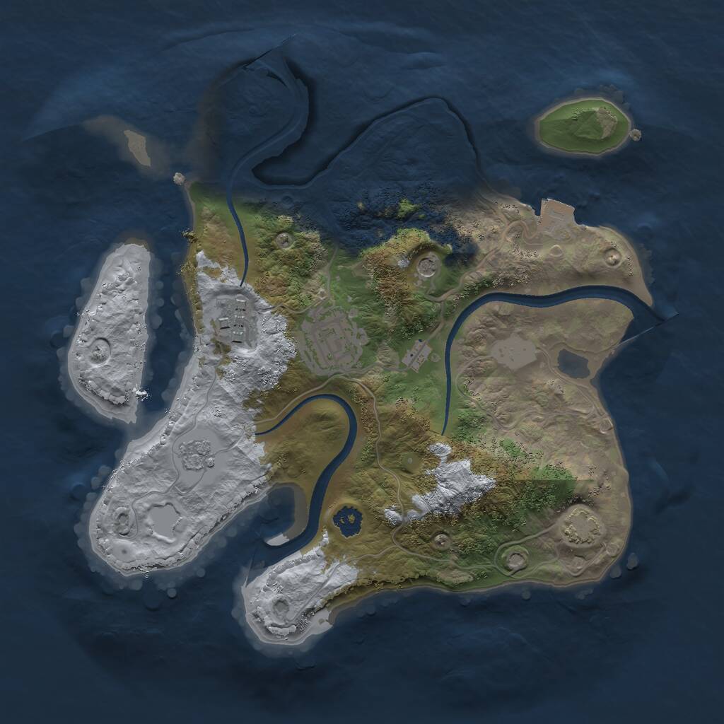 Rust Map: Procedural Map, Size: 2500, Seed: 44706876, 6 Monuments