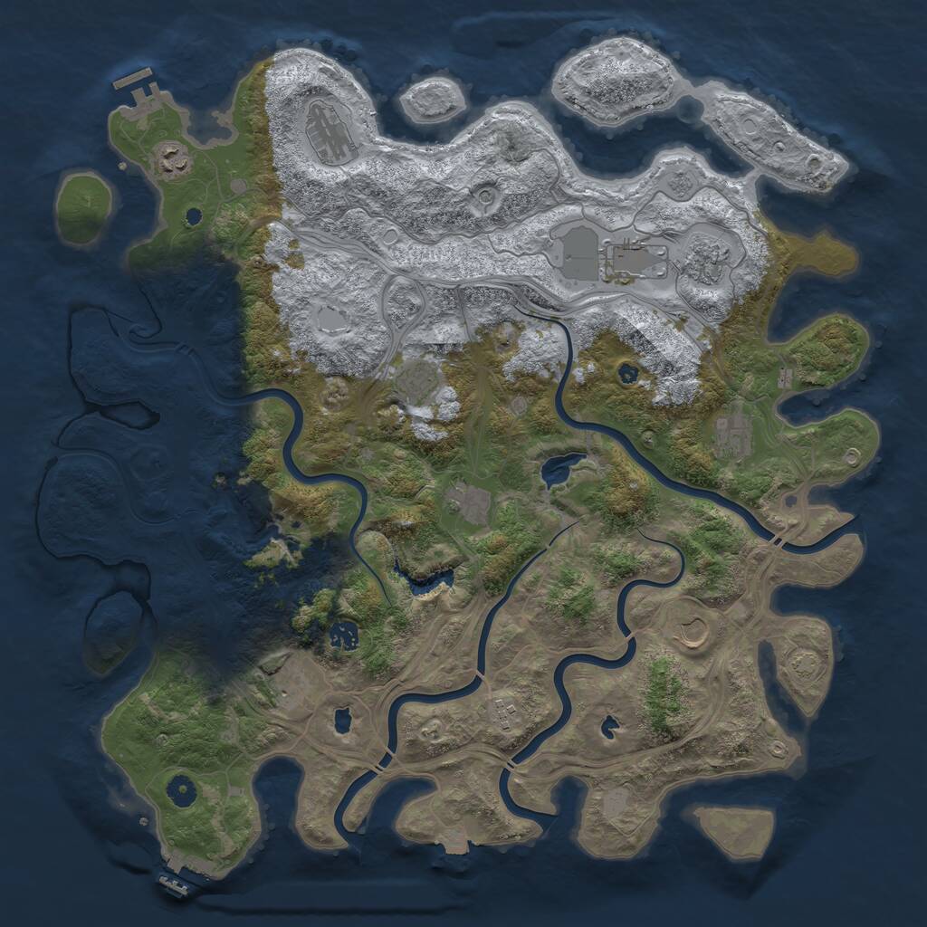 Rust Map: Procedural Map, Size: 4620, Seed: 1, 17 Monuments