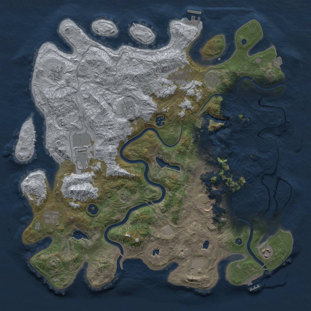 Rust Map: Procedural Map, Size: 4500, Seed: 932342999, 17 Monuments