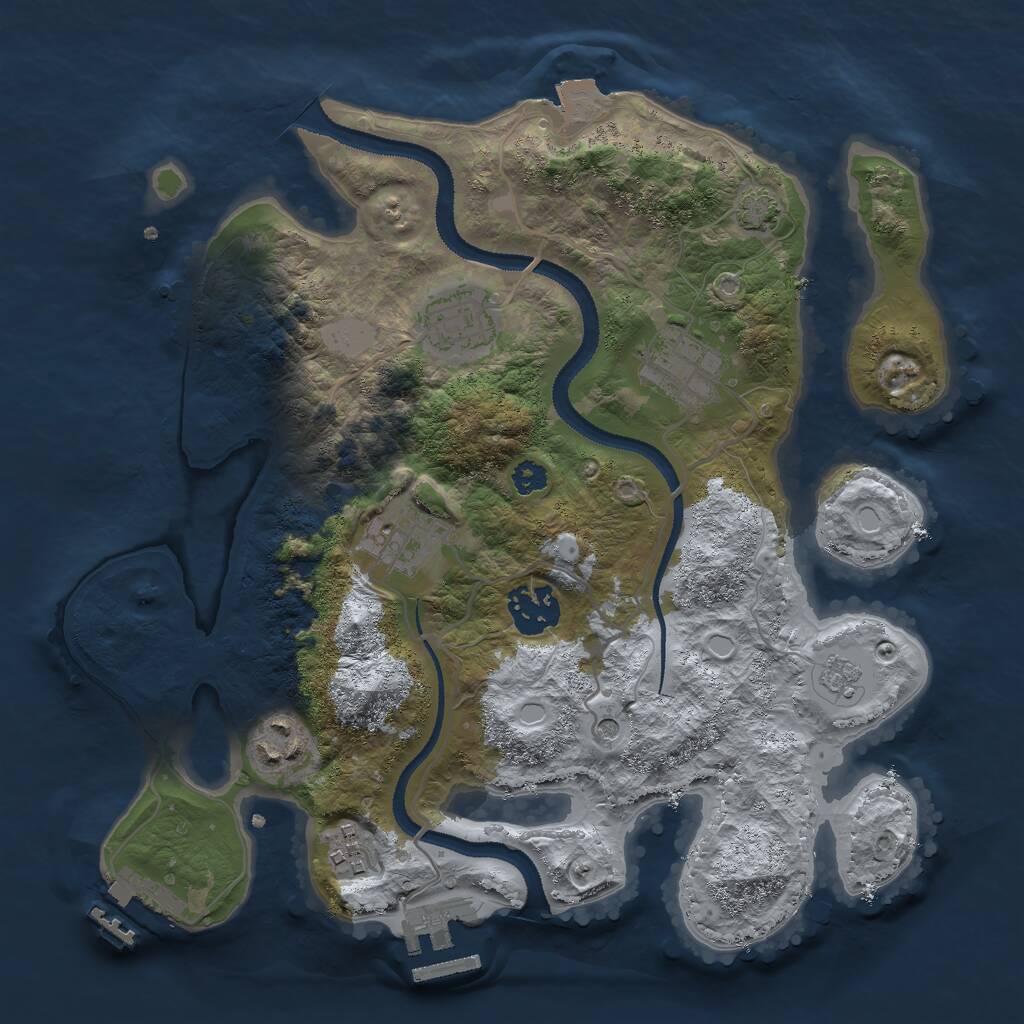 Rust Map: Procedural Map, Size: 3000, Seed: 7817303, 12 Monuments