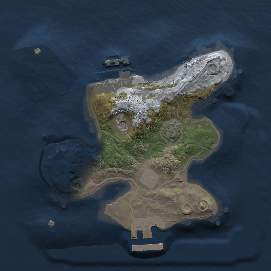 Rust Map: Procedural Map, Size: 1750, Seed: 1315358397, 5 Monuments