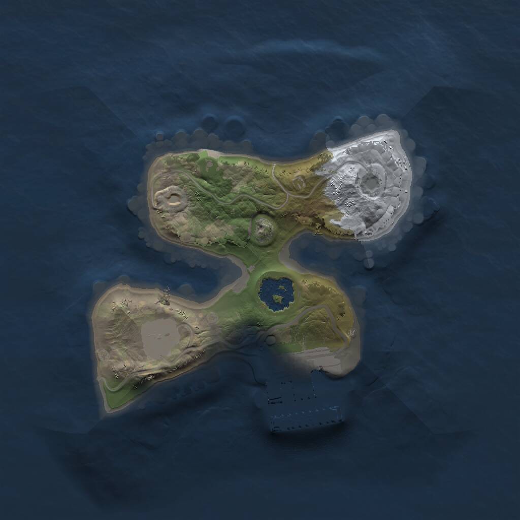 Rust Map: Procedural Map, Size: 1500, Seed: 73322, 2 Monuments
