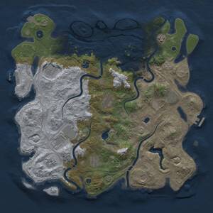 Thumbnail Rust Map: Procedural Map, Size: 4250, Seed: 401154114, 16 Monuments