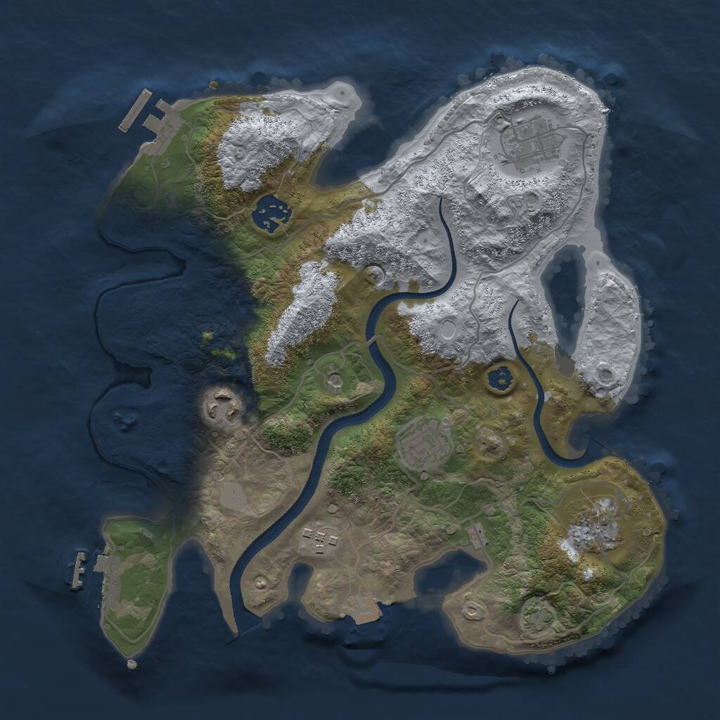 Rust Map: Procedural Map, Size: 3000, Seed: 288603400, 11 Monuments