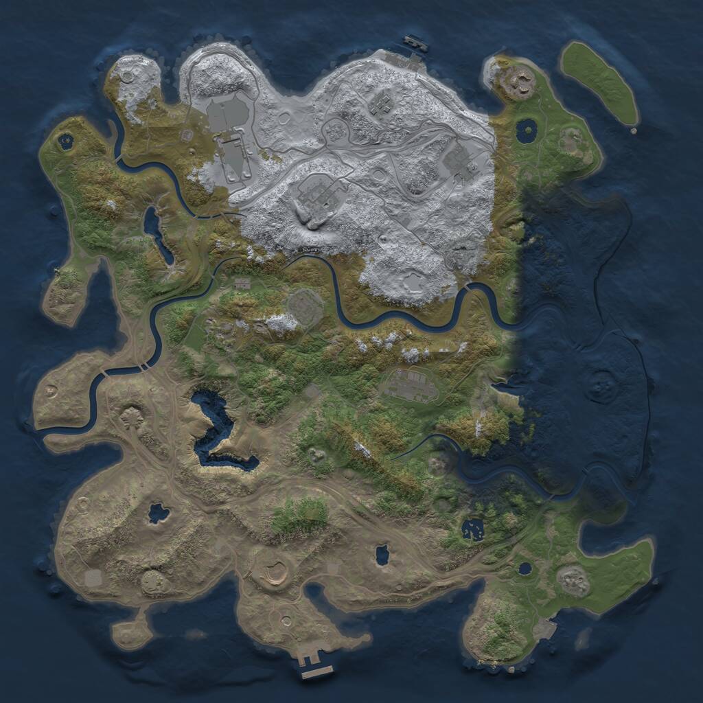 Rust Map: Procedural Map, Size: 4500, Seed: 1092837, 16 Monuments