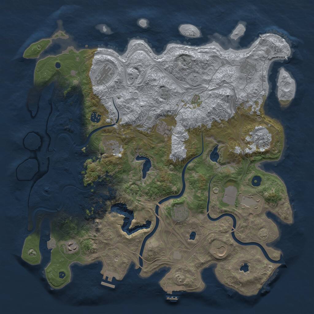 Rust Map: Procedural Map, Size: 4500, Seed: 1068937444, 17 Monuments