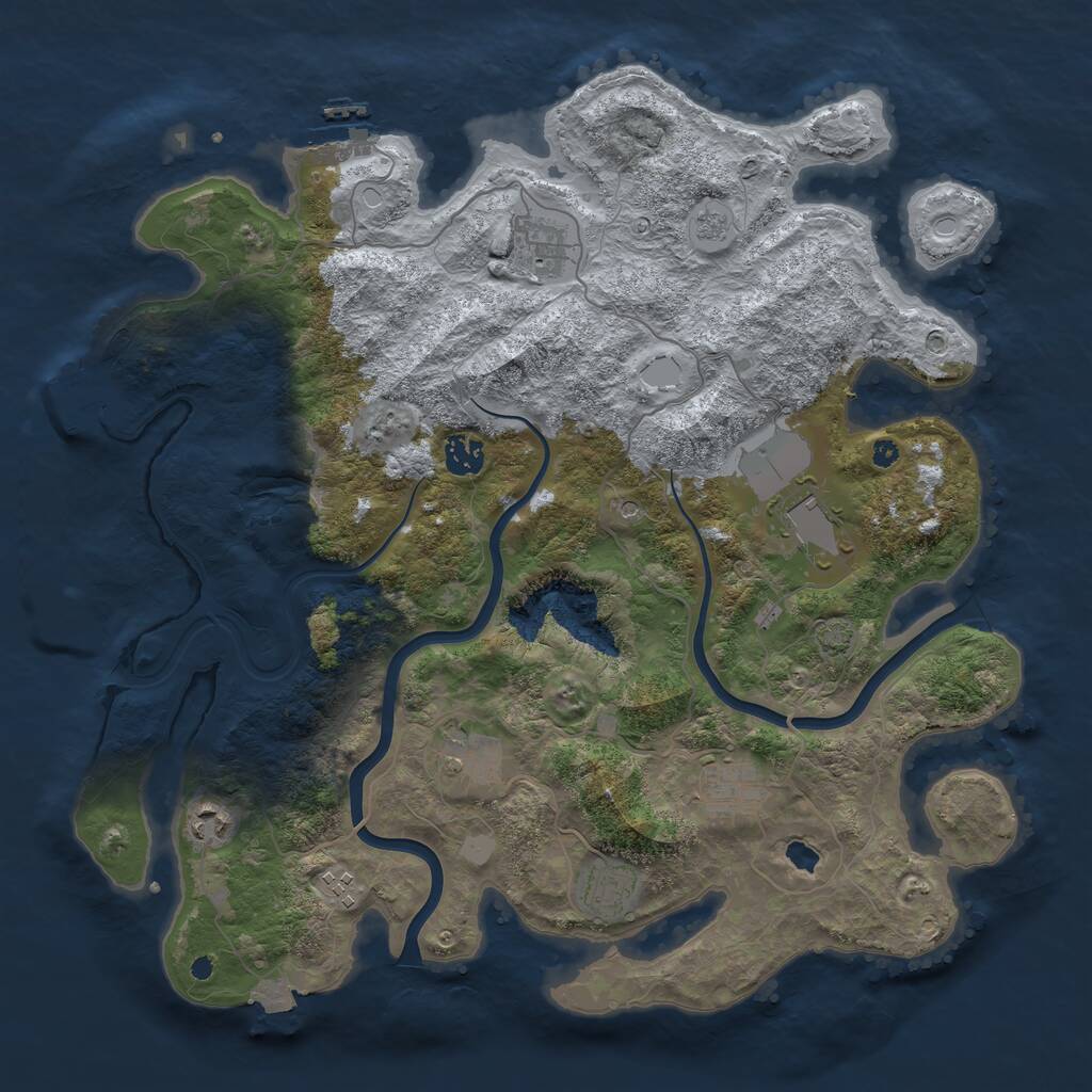 Rust Map: Procedural Map, Size: 4000, Seed: 790783530, 14 Monuments