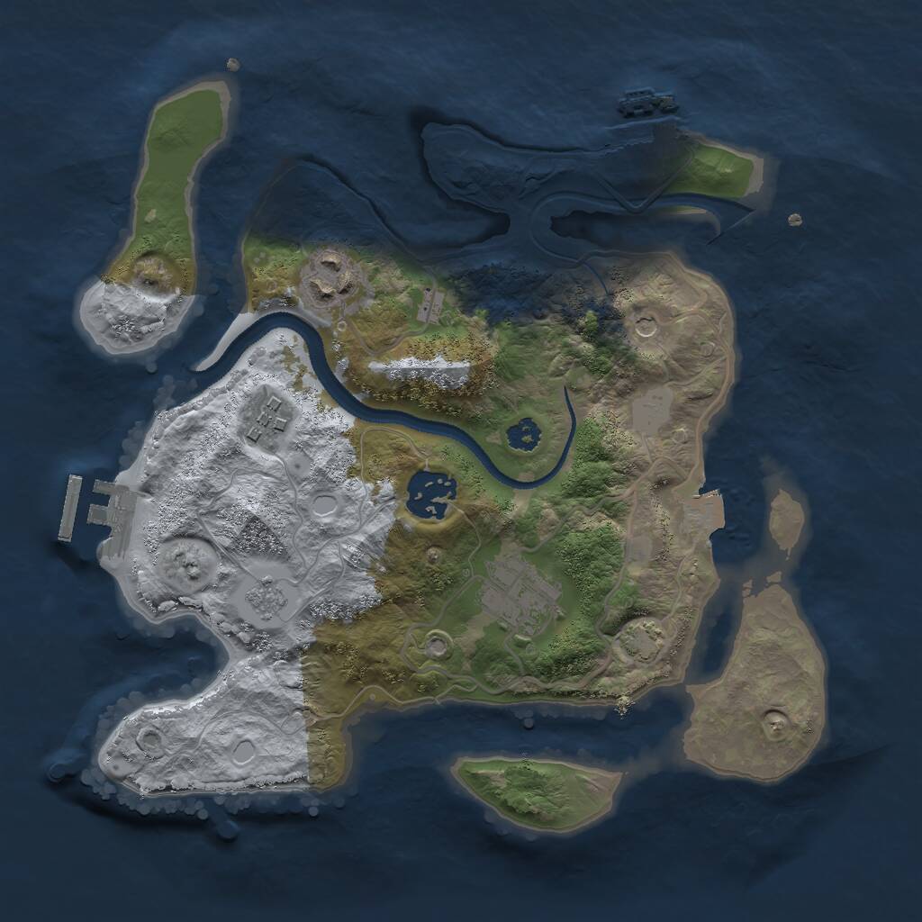 Rust Map: Procedural Map, Size: 2800, Seed: 650727110, 10 Monuments