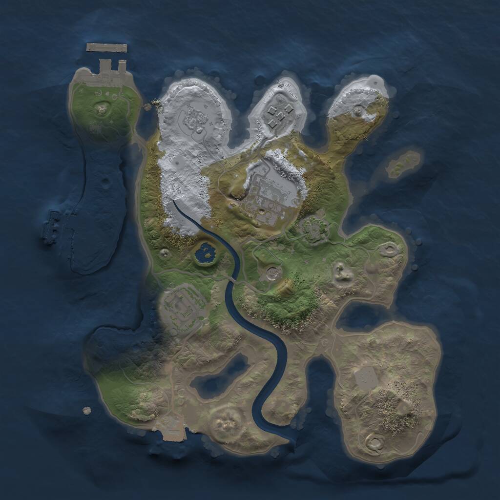 Rust Map: Procedural Map, Size: 2500, Seed: 62825952, 9 Monuments