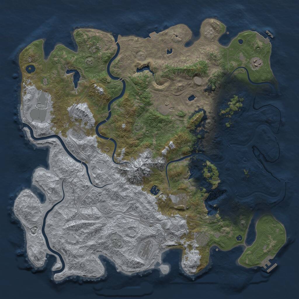 Rust Map: Procedural Map, Size: 5000, Seed: 94, 16 Monuments