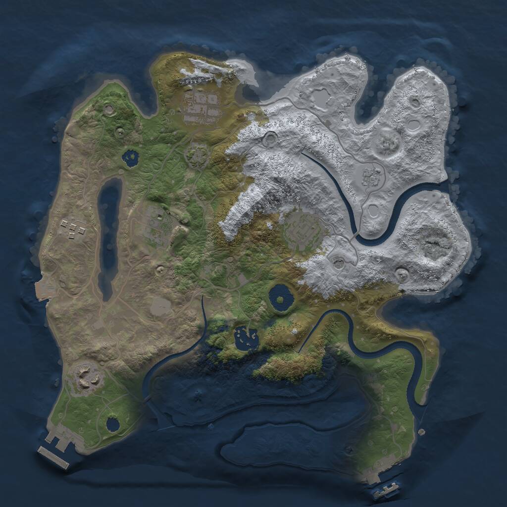 Rust Map: Procedural Map, Size: 3000, Seed: 1572495053, 12 Monuments