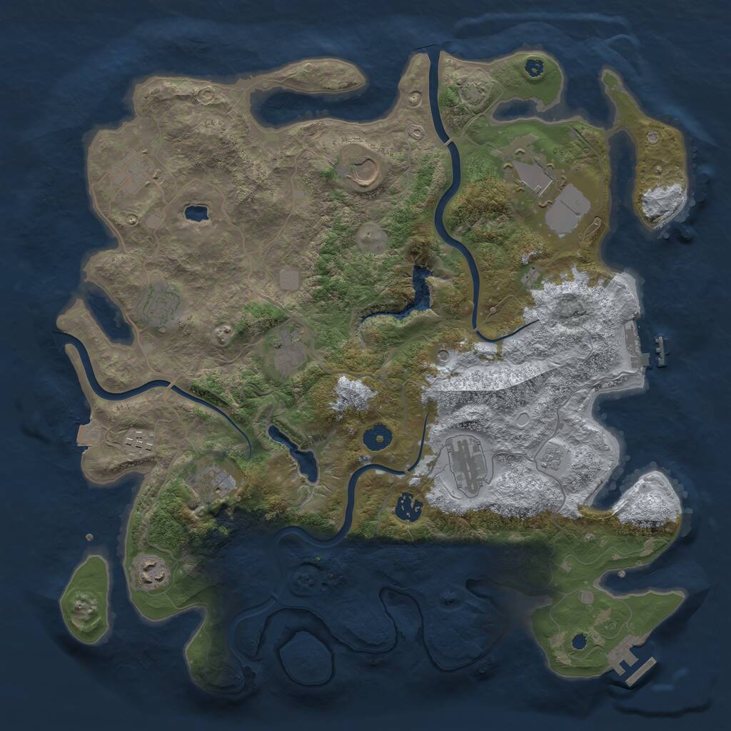 Rust Map: Procedural Map, Size: 4000, Seed: 638365962, 16 Monuments