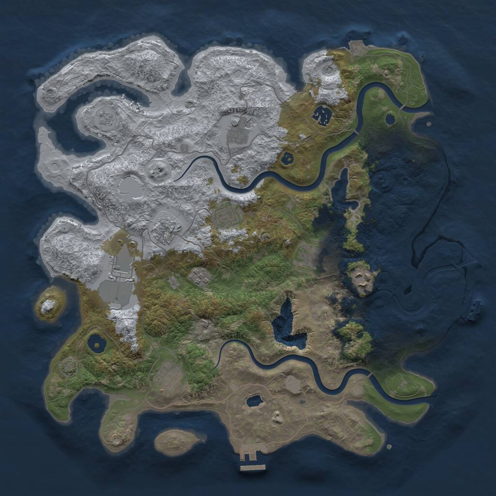Rust Map: Procedural Map, Size: 4000, Seed: 6859437, 15 Monuments