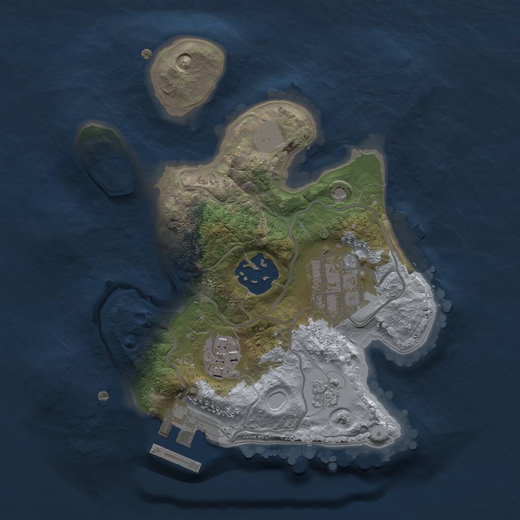Rust Map: Procedural Map, Size: 2000, Seed: 1715907684, 6 Monuments