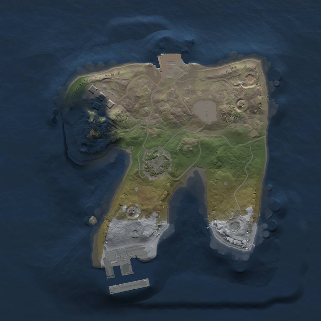 Rust Map: Procedural Map, Size: 1600, Seed: 206955866, 4 Monuments