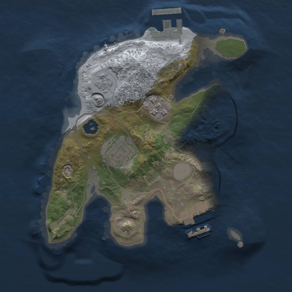 Rust Map: Procedural Map, Size: 2000, Seed: 116, 6 Monuments