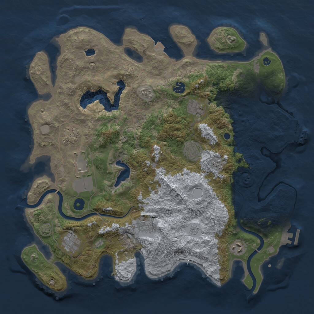Rust Map: Procedural Map, Size: 4000, Seed: 1708566771, 15 Monuments