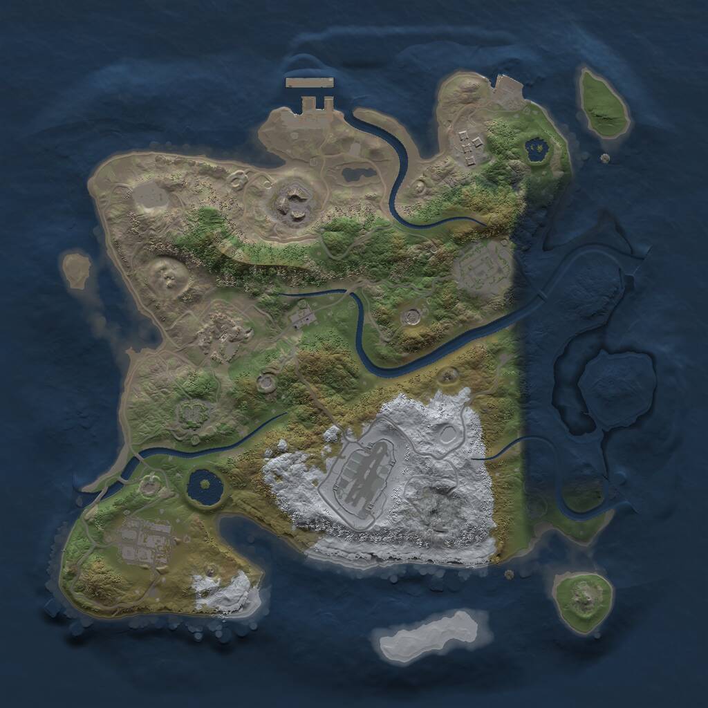Rust Map: Procedural Map, Size: 3000, Seed: 796532516, 10 Monuments
