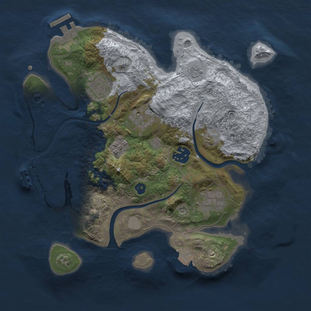 Rust Map: Procedural Map, Size: 2800, Seed: 482708954, 11 Monuments
